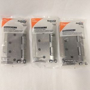 3 Commercial Grade Steel Satin Door Hinges 4-1/2"